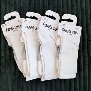 Feetures Elite Light Cushion Running Crew Socks - White - 4 pairs